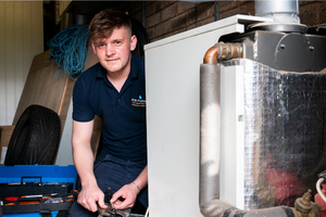 Oil boiler Service & Repair Cawood. A PCR Plumbers Oftec registered engineers, servicing an oil boiler for a customer in Cawood